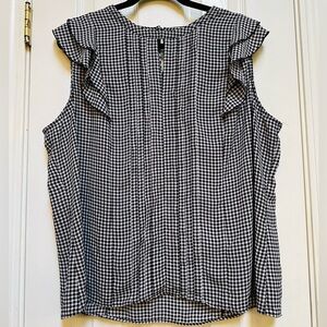 Elle Black and White Gingham Blouse